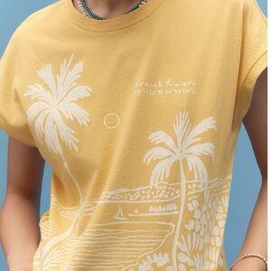 Wild Fever Studio x Anthropologie Edith Kurz French Riviera Graphic Tee Yellow